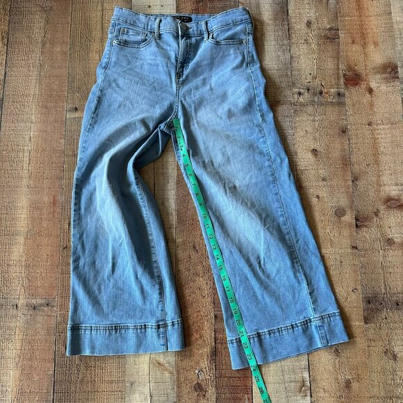 Banana Republic Women's 6 High Waisted Wide Leg Cropped Trousers in Medium Blue - Picture 4 of 7